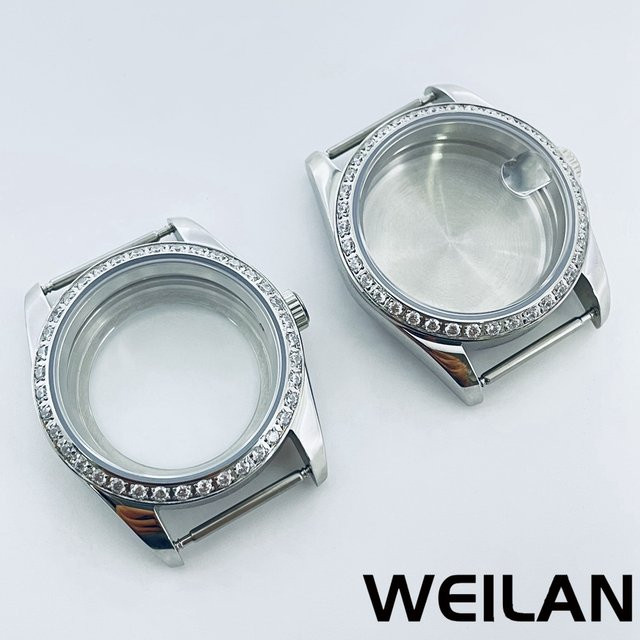 Uhrengehäuse Edelstahl, Silber, Diamant, Zirkonia, 36 mm, Unisex - Bild 1