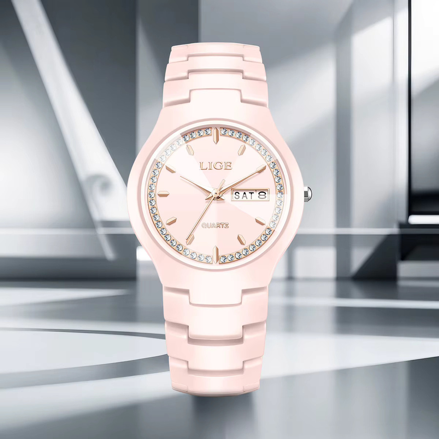 LIGE Armbanduhr Keramik, Quarz, Damen, Wochenkalender - Bild 3