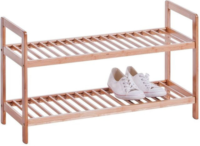 Zeller Schuhregal aus Bambus in Natur mit 2 Ablagen, B/T/H: 70 x 26 x 40 cm - Bild 1