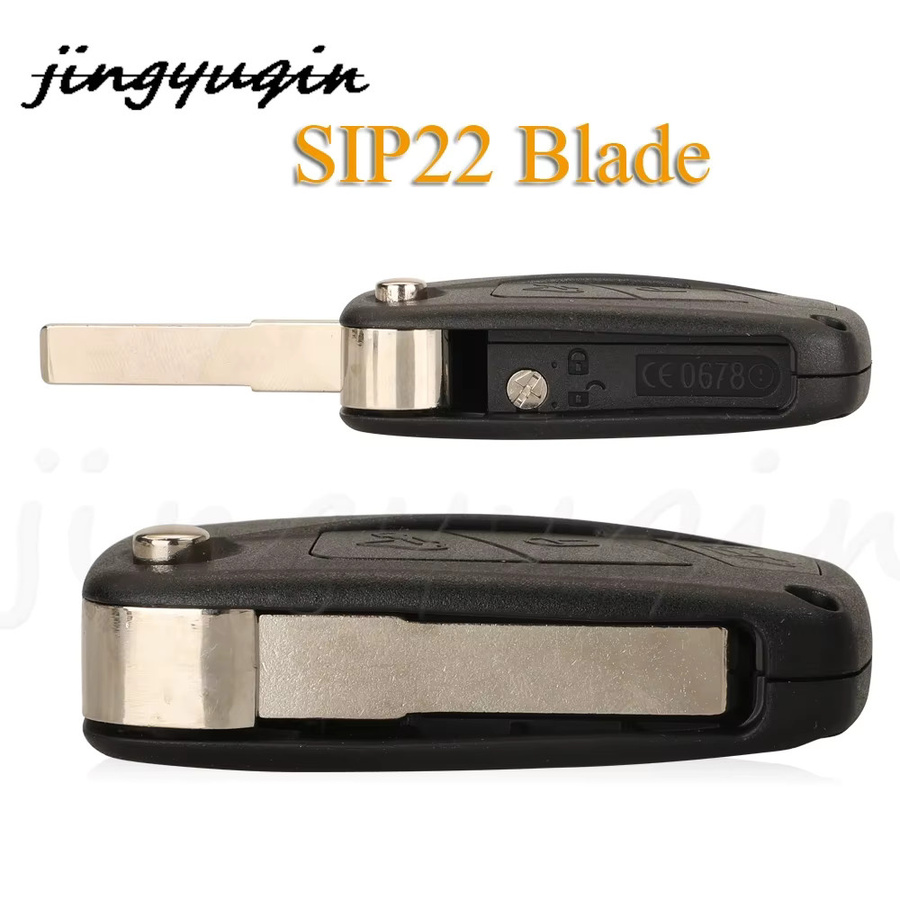 Jingyuqin Klappbarer Fernbedienungs-Autoschlüssel 433MHz Megamos Crypto ID48 für Fiat Ducato Citroen Relay Peugeot Boxer Lancia mit SIP22-Klinge in Schwarz - Bild 4