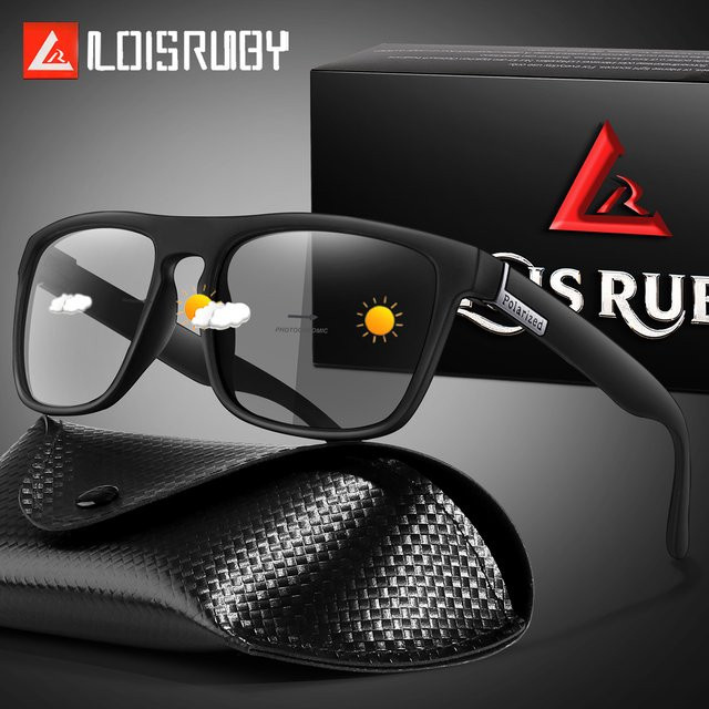 LOISRUBY Radsport-Sonnenbrille, Herren, Vollrand, rechteckig, Schwarz, Kunststoff - Bild 1