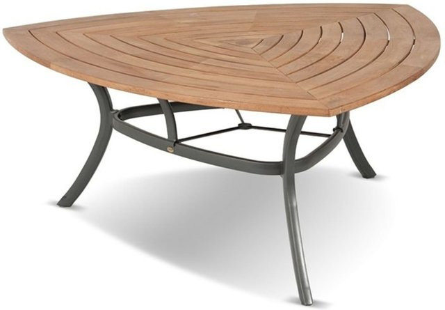 Hartman Triangular Esstisch Xerix aus Aluminium und Teakholz in Anthrazit, B/T/H: 170 x 170 x 170 cm - Bild 1