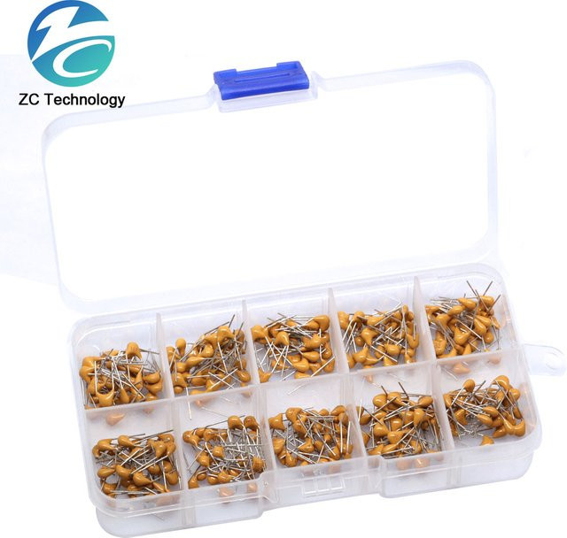 300-teiliges Multilayer Keramik Kondensator Sortiment Kit mit 10 Werten von 10pF bis 100nF in einer Box - Bild 1