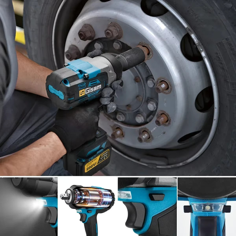 Gisam GΣ 2800 N.M Bürstenloser Akku-Schlagschrauber mit 1/2 Zoll Antrieb für Makita 18 V LXT Batterien - Bild 5