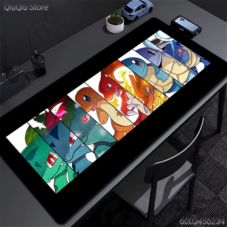 Potdemiel Gaming-Mauspad mit Pikachu und Ditto Motiv in Natur-Szene, rutschfeste Schreibtischunterlage für PC und Laptop - Bild 2
