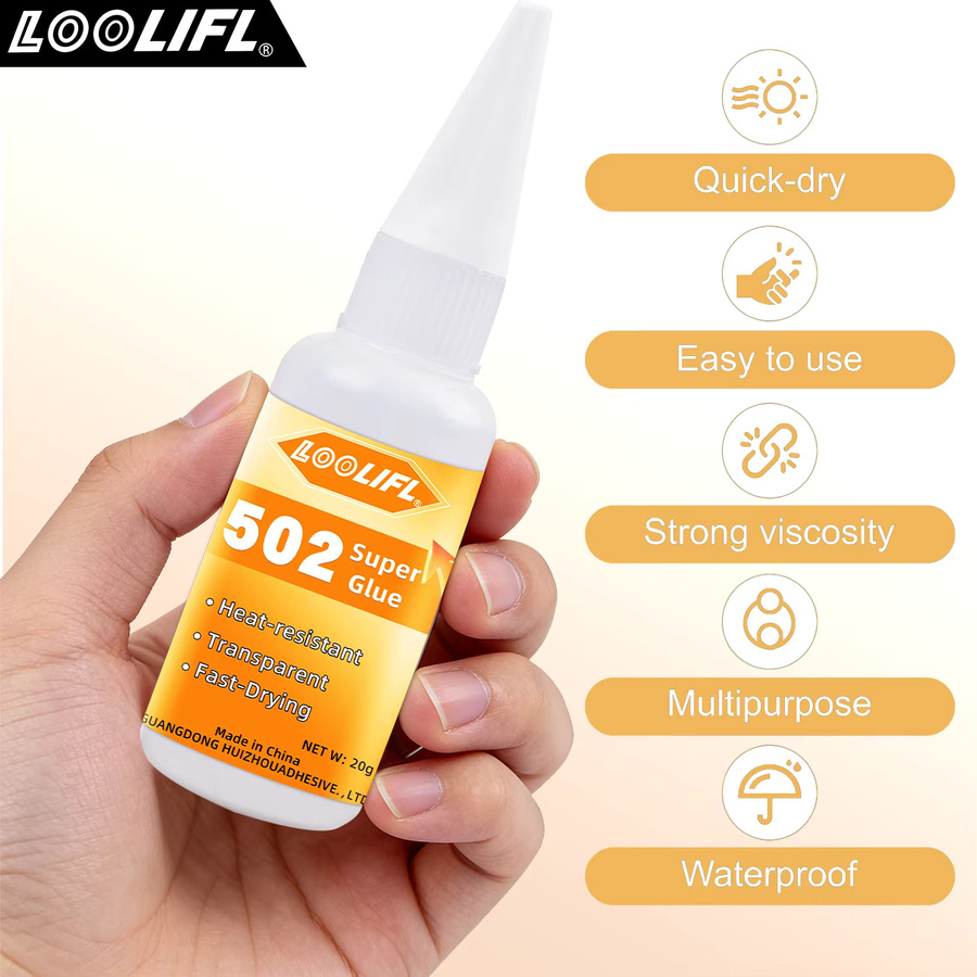 LOOLIFL Universalkleber 502 Cyanacrylat, transparenter Mehrzweck-Reparaturkleber für DIY-Handwerk - Bild 5