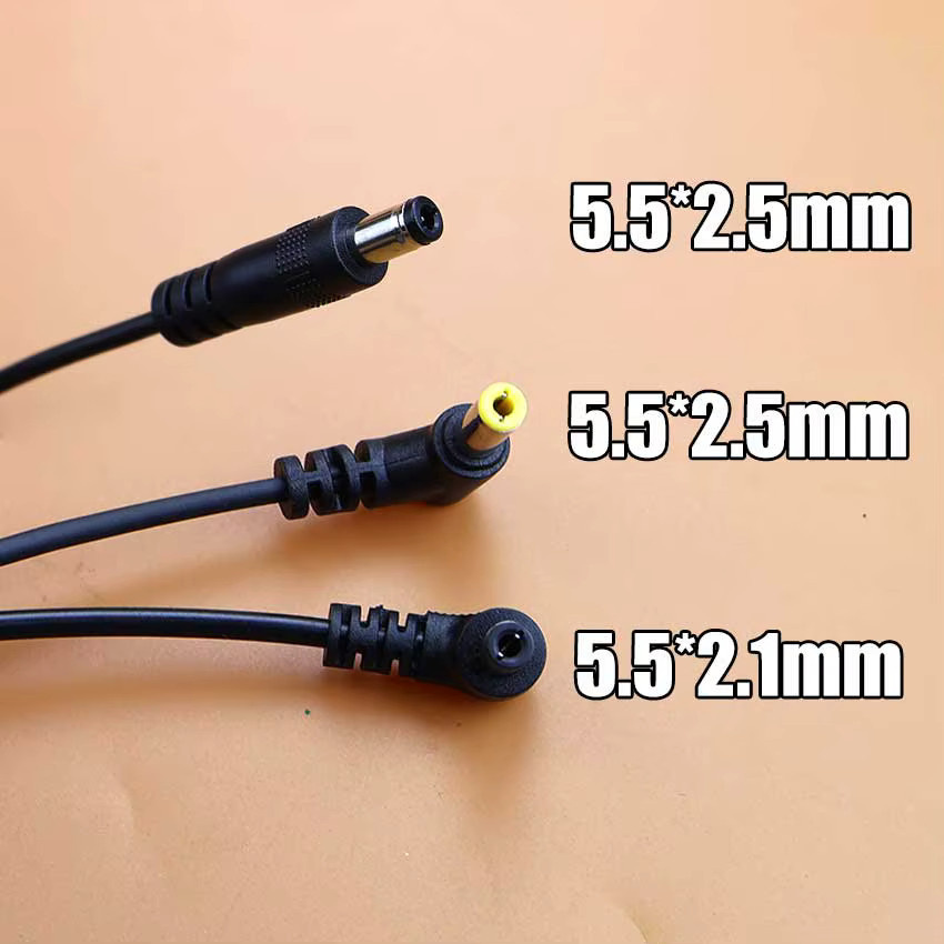 ChengHaoRan DC Verlängerungskabel mit Federadapter, Stecker auf Stecker und Buchse, 5,5 x 2,1 mm / 5,5 x 2,5 mm, Schwarz - Bild 2