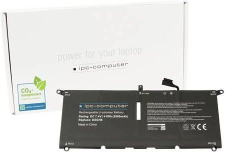 IPC-Computer Notebook-Akku DXGH8 Ersatzakku in Schwarz mit 7,40V und 5500 mAh - Bild 1