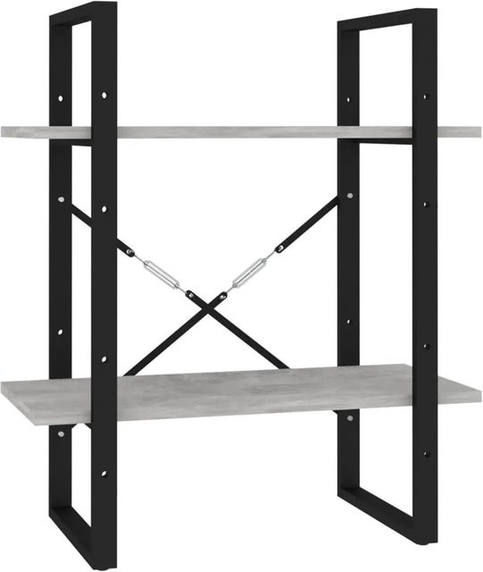 vidaXL Bücherregal im Industrial Design in Betongrau mit 2 Fächern, B/T/H: 60 x 30 x 70 cm - Bild 1