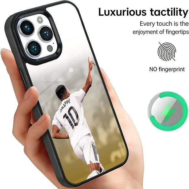 Handyhülle mit Kylian Mbappé Motiv für iPhone 11 bis iPhone 17 Modelle inklusive magnetischem kabellosem Laden, Multicolor - Bild 1