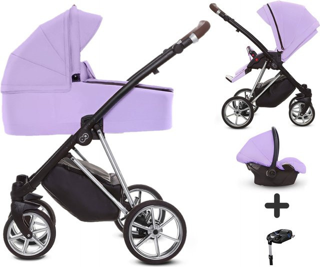 TPFLiving 4in1 Kinderwagen Ultra Stoff in Lila mit Chromgestell - Bild 1