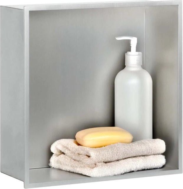 Dalsys Wandnische aus Edelstahl in Silber, B/T/H: 30 x 30 x 12 cm - Bild 1