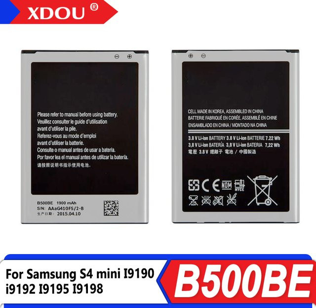 Samsung B500BE Ersatzakku mit 1900 mAh und NFC in Schwarz für S4 Mini I9190 I9192 I9195 I9198 - Bild 1