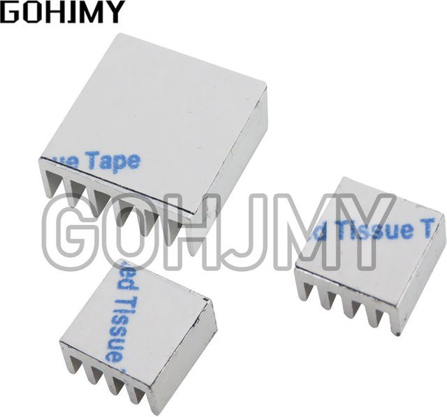 GOHJMY Aluminium Kühlkörper Set für Raspberry Pi 3 und Pi 2 B in Silber - Bild 1