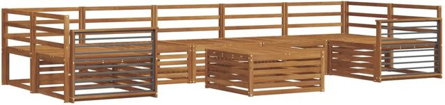 vidaXL Outdoor-Sofagarnitur 8-teilig aus Akazienholz in Natur Braun mit Tisch und U-Form - Bild 1
