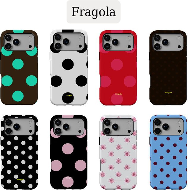 Fragola Luxus Polka Dots Handyhülle für iPhone 16 15 14 13 12 11 Pro Max Plus und weitere Modelle, Doppelschichtig - Bild 1