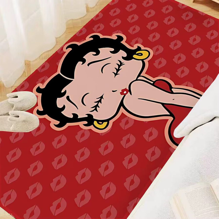 B-Bettys B-Boops Anti-Rutsch-Fußmatte mit Kinder-Motiv in Rot für Kinderzimmer, Schlafzimmer, Wohnzimmer oder Balkon - Bild 3