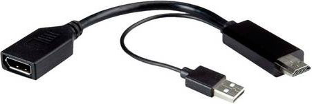 Roline DisplayPort und HDMI Adapter Schwarz 1x DisplayPort Buchse zu 2x DisplayPort Stecker 12.03.3147 - Bild 1