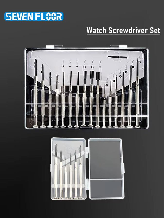 Präzisions-Schraubendreher-Set aus rostfreiem Edelstahl in Silber für die Uhren- und Brillenreparatur - Bild 5