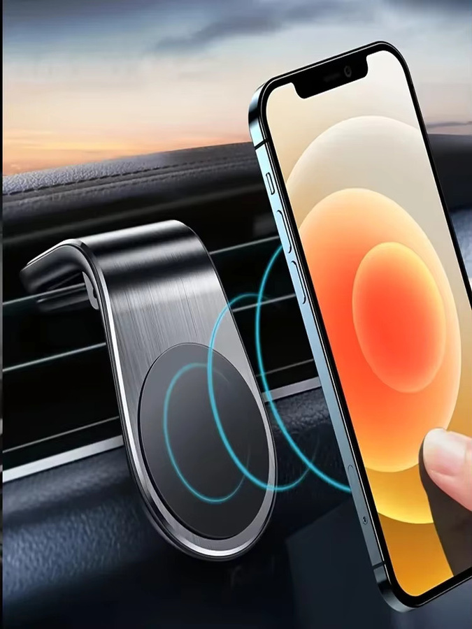 Magnetischer L-Typ Handyhalter für das Auto mit Luftauslass-Clip in Schwarz für iPhone, Huawei und Xiaomi - Bild 6