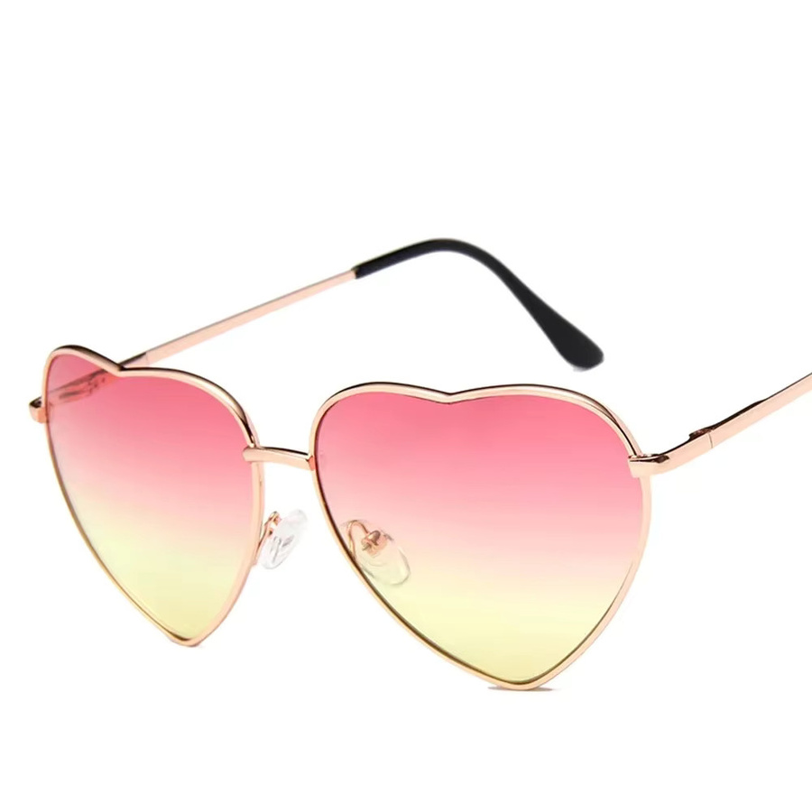 XaYbZc Sonnenbrille, Herzform, Vollrand, Metall, Damen, Farbverlauf - Bild 2