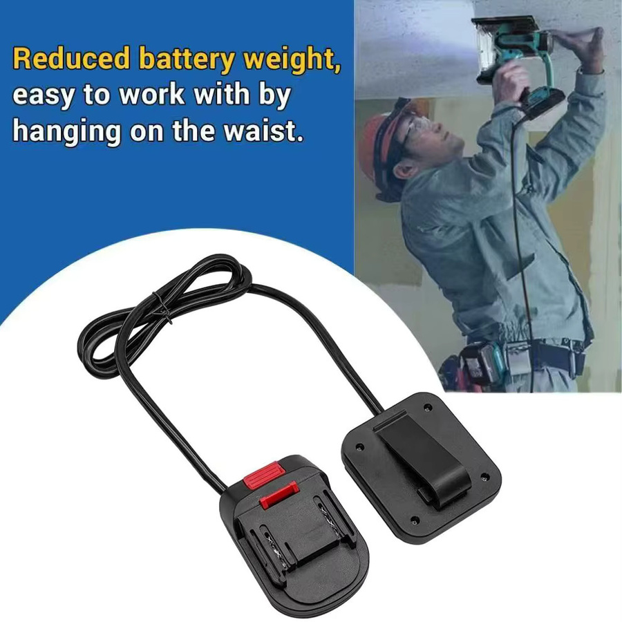 Lomvum Zhipu Akku-Adapter für Makita 18V Li-Ionen-Akkus mit Erweiterungskabel in Schwarz - Bild 2