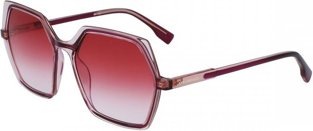 Karl Lagerfeld KL6083S Sonnenbrille, Vollrand, Hexagonal, Transparent Red, Damen - Bild 1