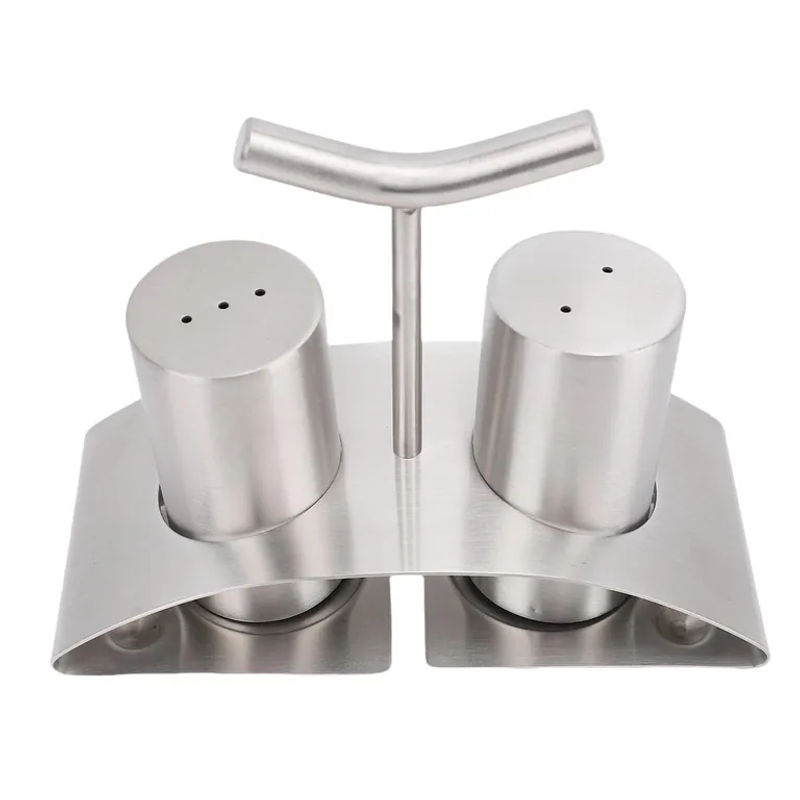 CosyHome Set aus 2 Küchengewürzgläsern aus 304 Edelstahl mit Ständer in Weiß und Silber - Bild 4