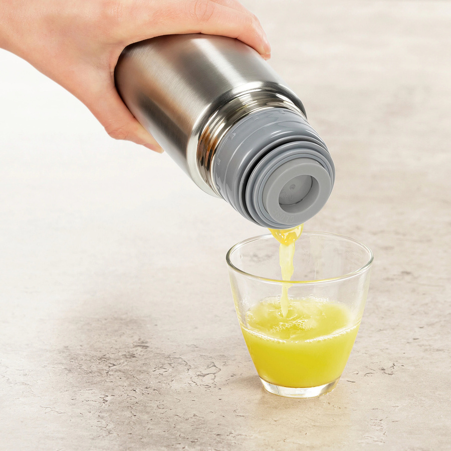 Reer Pure Edelstahl-Isolierflasche in Silber, 750 ml, auslaufsicher und warmhaltend - Bild 2
