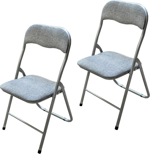 HTI-Living Klappstühle Dima Fabric 2er Set Grau - Bild 1