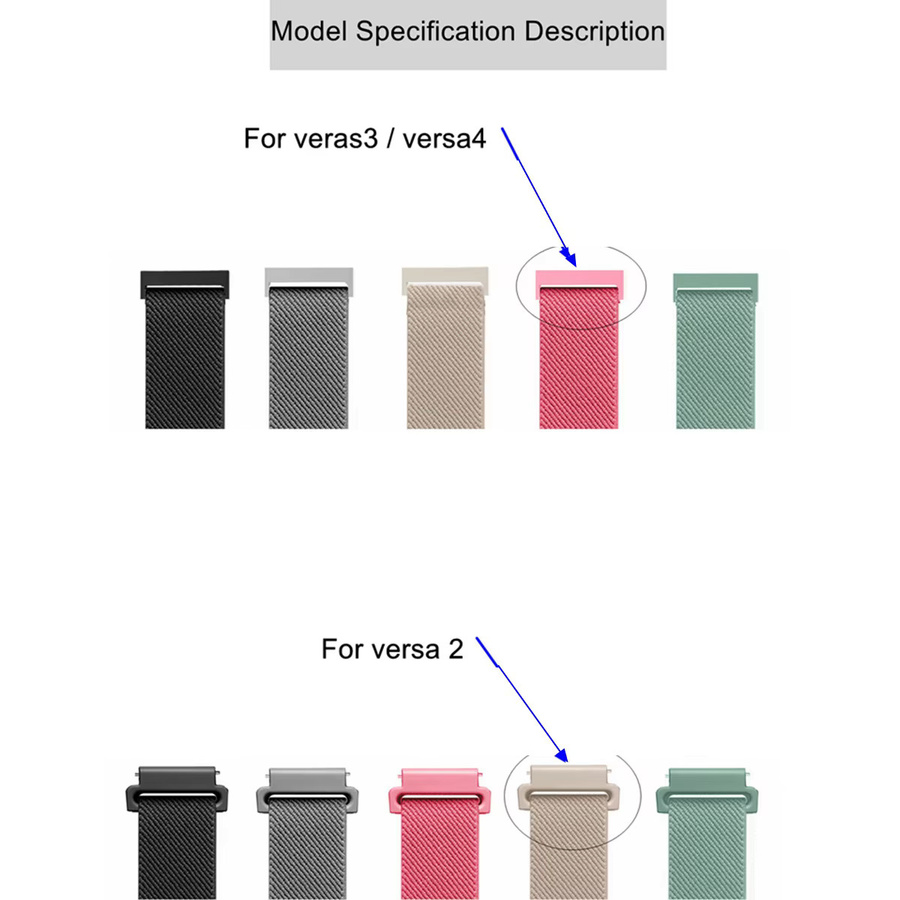 fiterme Uhrenarmband Nylon, Multicolor, Unisex, für Fitbit Versa 2/3/4 - Bild 2