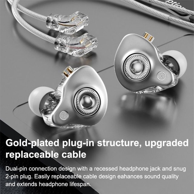 EARDECO In-Ear Gaming Kopfhörer mit abnehmbarem Kabel, 3,5mm Klinke & USB-C, 9D Surround Bass Headset in Schwarz - Bild 1