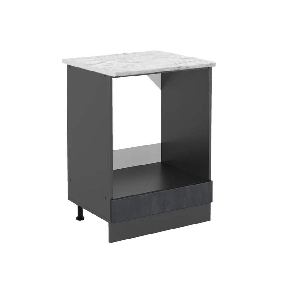 Vicco Herdumbauschrank R-Line in Schwarz Beton/Anthrazit mit Marmor-Optik, Breite: 60 cm - Bild 2