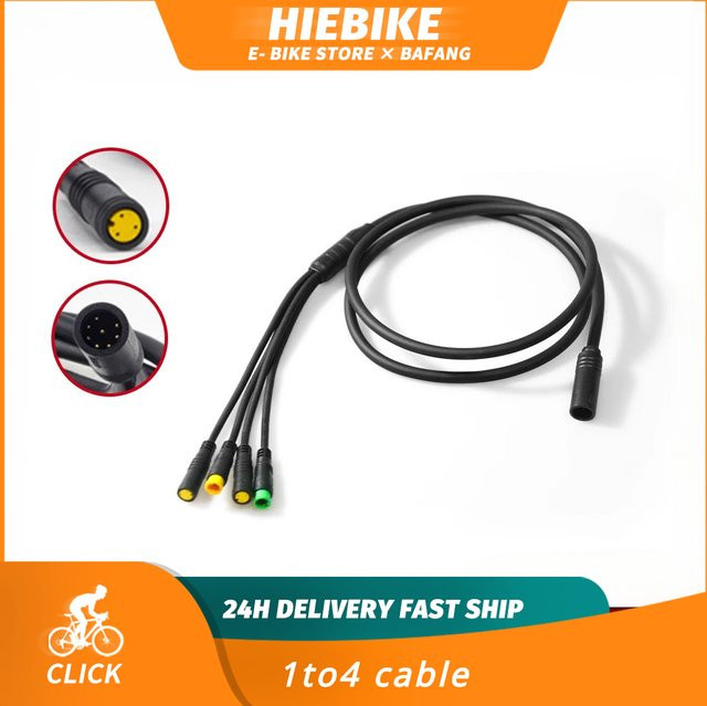 Bafang E-Bike Motorkabel T4 in Schwarz für Mittelmotoren BBS01, BBS02, BBSHD sowie 8Fun Motoren inklusive Display, Bremshebel und Drosselklappe - Bild 1