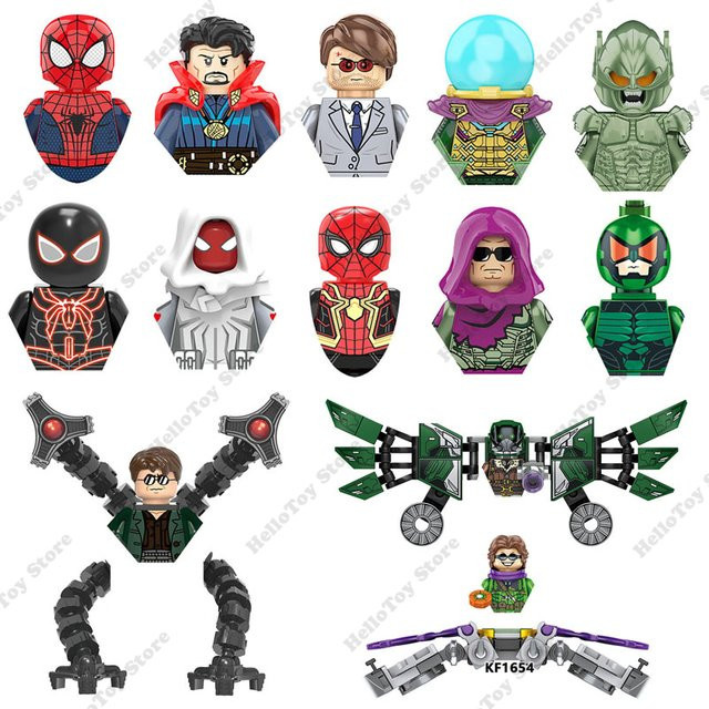 Marvel Spider-Man Superhelden-Bausteine, Mini-Actionfiguren, Miles Morales, Gwen Stacy - Bild 1