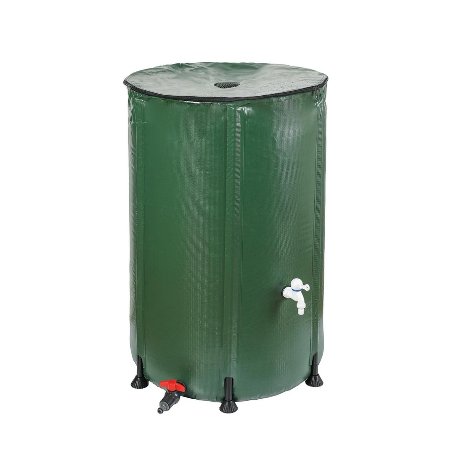 DELUKE Regentonne OLAF Faltbarer Regenwassertank aus Kunststoff in Grün mit Deckel, 500 l, B/T/H: 98 x 80 x 80 cm - Bild 2
