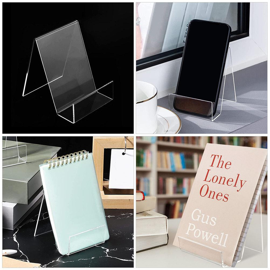 Yiran Furniture 3er-Set Acryl Display-Staffelei als Tablet- und Buchhalter, transparent - Bild 2
