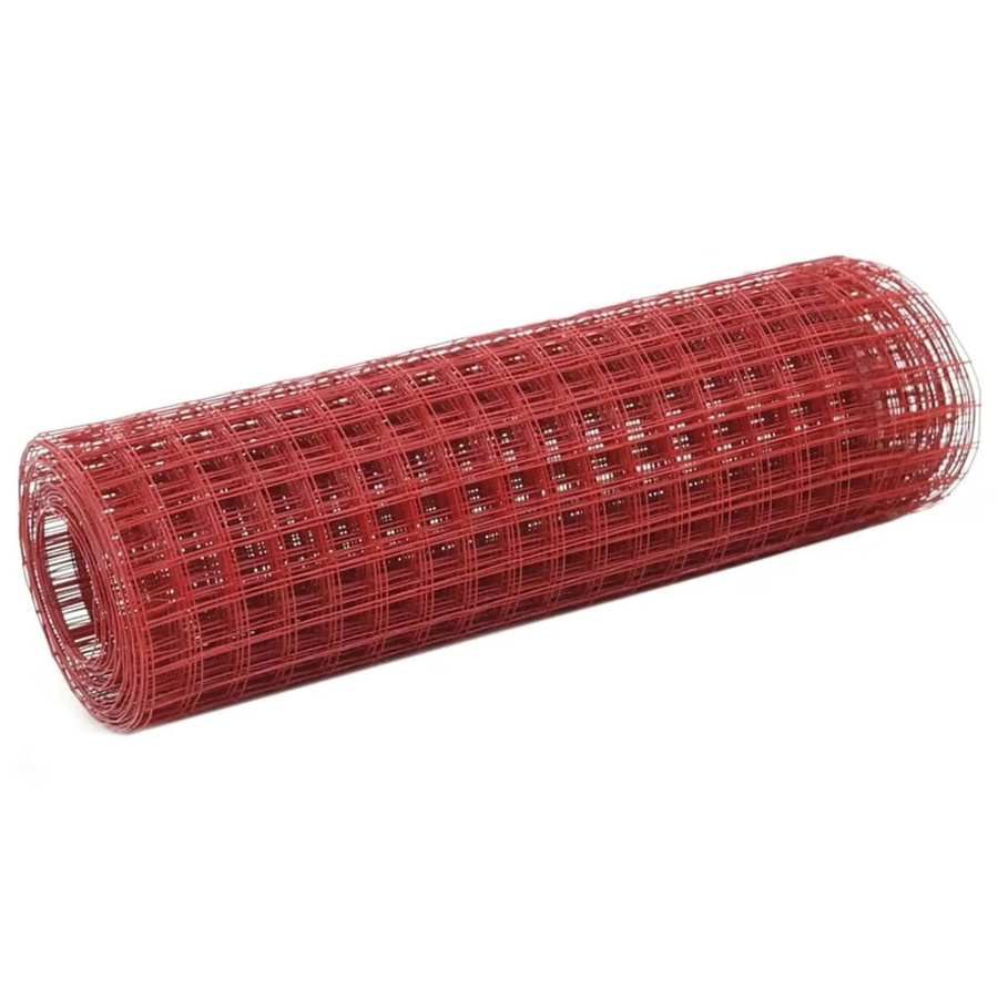 vidaXL Drahtzaun aus Stahl mit PVC-Beschichtung in Rot, B: 10 m, H: 0,5 m - Bild 2