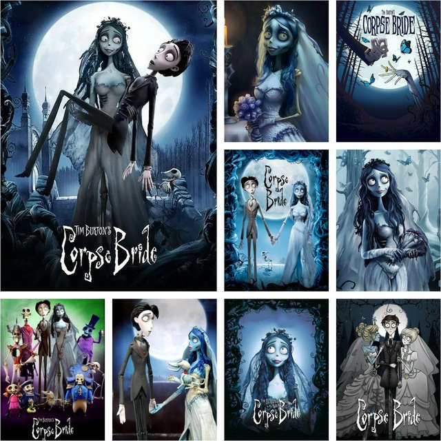 KAYOU 5D DIY Diamantmalerei Corpse Bride Tim Burton Film Motiv als Mosaik-Kunstwerk zur Wanddekoration - Bild 1