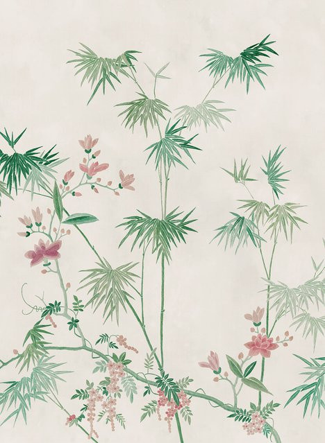 Sandberg Mural Tapete Bamboo Grove in Grün aus Vlies - Bild 1