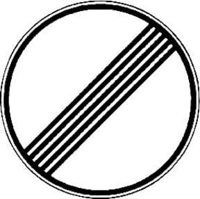Verkehrszeichen VKZ.282 Ronde Ende aller Verbote, Durchmesser: 60 cm, Farbe: Weiß, Material: Aluminium, Folie: RAL-Gütezeichen RA1 - Bild 1