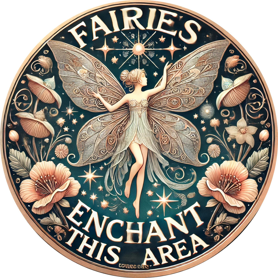 Potdemiel Vintage Fairy Magic Zone Metall-Wanddekoration in Multicolour, Wandschild aus Aluminium, B/H: 20,3 x 20,3 cm - Bild 3