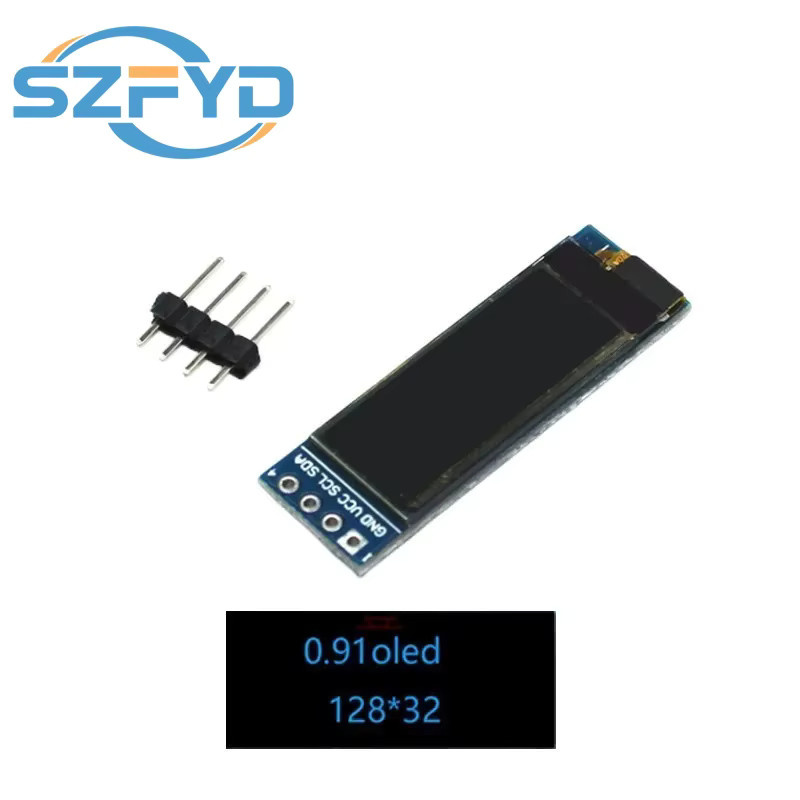OLED LCD Display Modul SSD1306 Treiber IC mit IIC I2C Schnittstelle in Weiß/Blau für Arduino, 0,91 Zoll - Bild 3