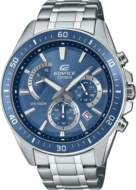 Casio Chronograph Herrenuhr, Edelstahl, Quarz, 47 mm, Blau, 10 ATM - Bild 1