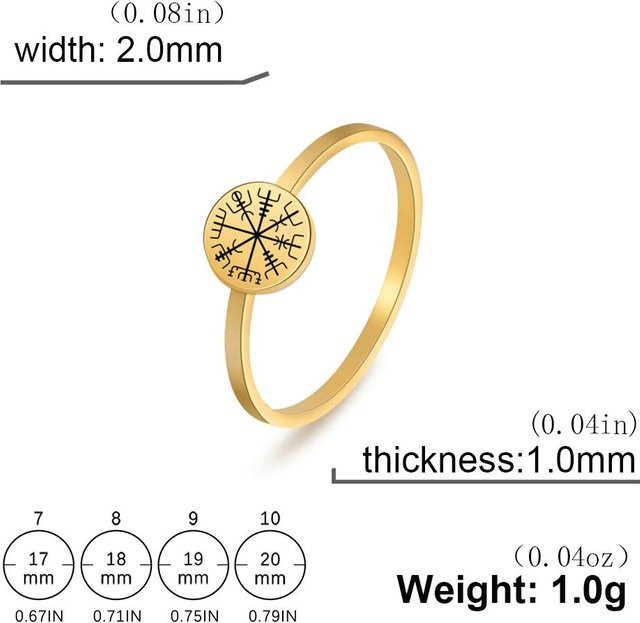Vegvisir Runenkompass Ring Edelstahl, Unisex - Bild 1