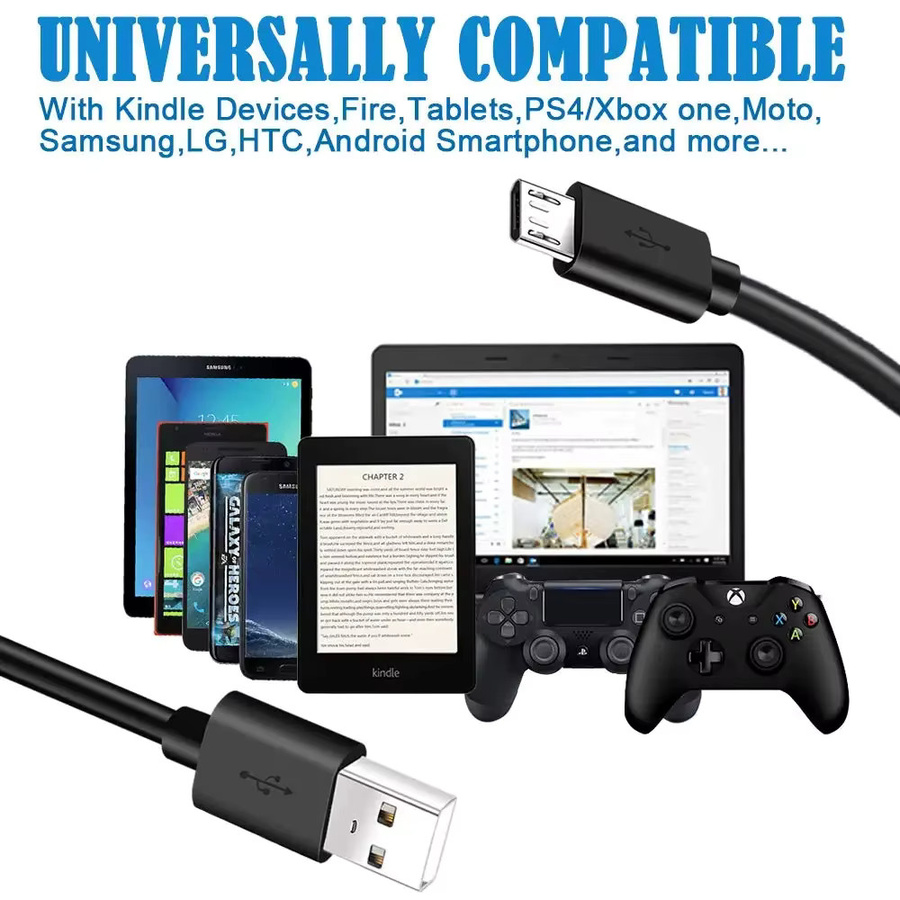 NNBILI Micro-USB-Kabel für Schnellladung und Datenübertragung, Schwarz - Bild 6