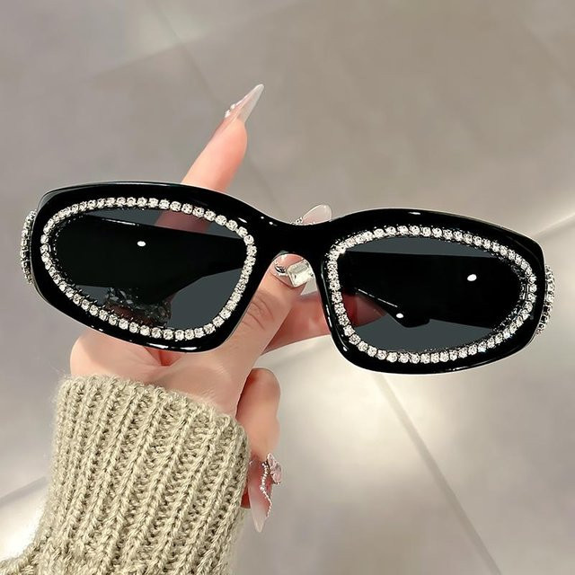 Sonnenbrille Cat-Eye, Metall, Vollrand, Schwarz, Damen - Bild 1