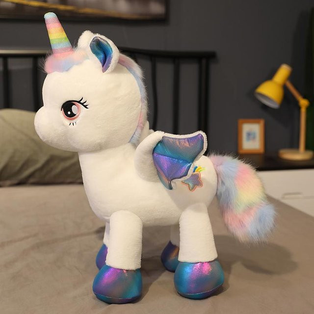 BC Pet Supplies Regenbogen-Einhorn-Pelzspielzeug, Plüschtier, 80cm, ab 3 Jahre - Bild 1
