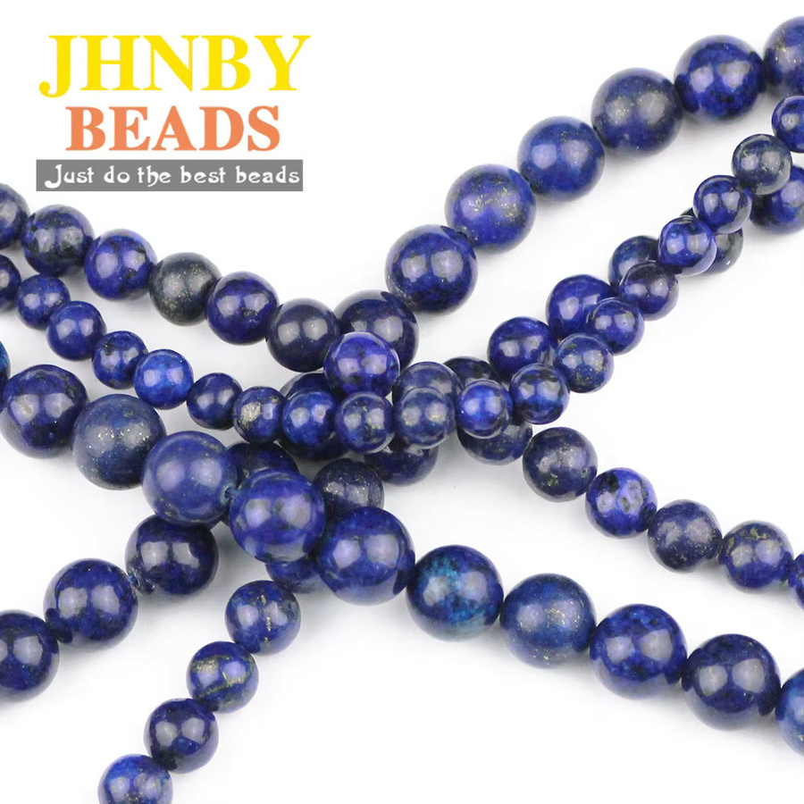 JHNBY Perlen Lapislazuli Naturstein, Blau, Unisex - Bild 5