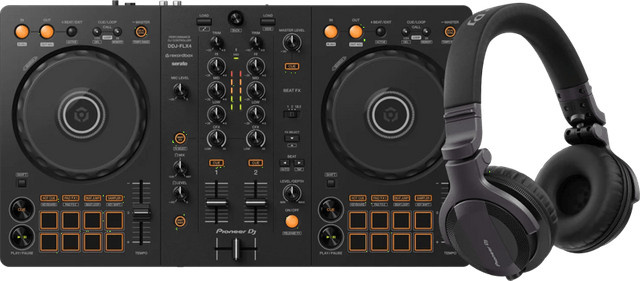 Pioneer DJ DDJ-FLX4 DJ-Controller und Pioneer DJ HDJ-CUE1 On-Ear Kopfhörer in Schwarz - Bild 1